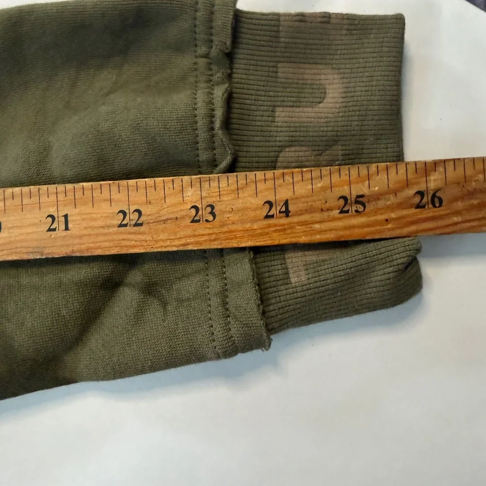 True Religion Men S Camo Green Tie Dye‎ Debossed Rib Pullover Crew Sweatshirt M